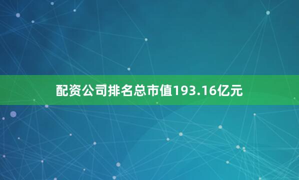 配资公司排名总市值193.16亿元